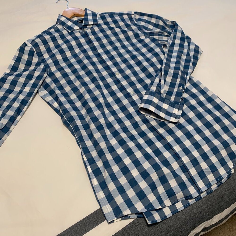 Men's Dress Shirt - Blue & White